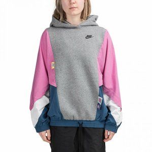 Nike Colorblock Grey Pink Blue Windbreaker Hoodie